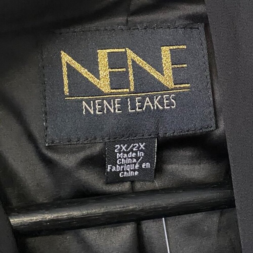 Nene Leakes Black Button Clure Vest With Long Sheer Fabric - Picture 3 of 13